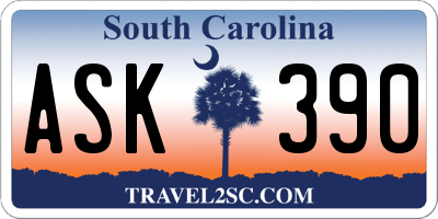 SC license plate ASK390