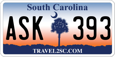 SC license plate ASK393