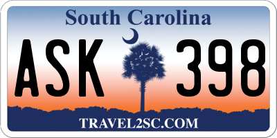 SC license plate ASK398