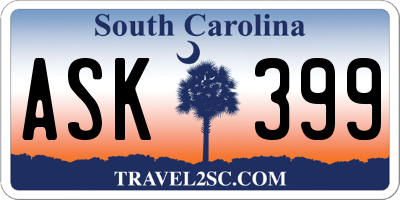SC license plate ASK399