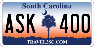 SC license plate ASK400