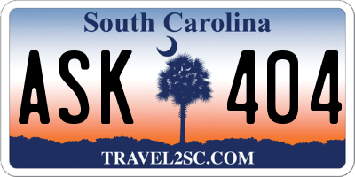 SC license plate ASK404