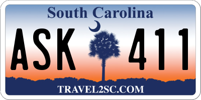 SC license plate ASK411