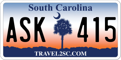 SC license plate ASK415