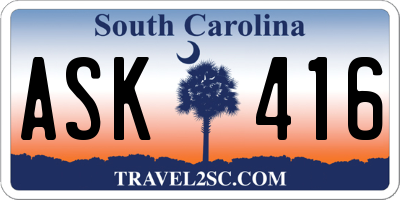 SC license plate ASK416