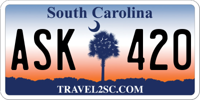 SC license plate ASK420