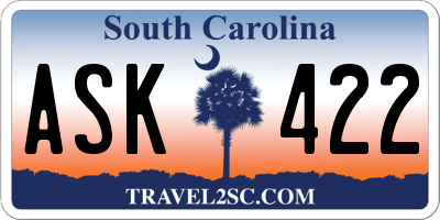 SC license plate ASK422
