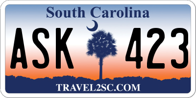 SC license plate ASK423