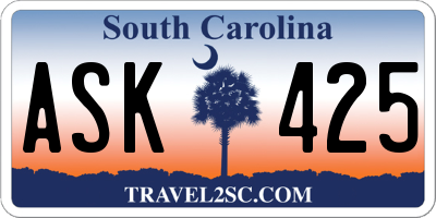 SC license plate ASK425