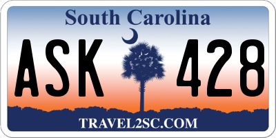 SC license plate ASK428