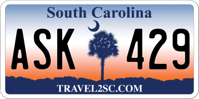 SC license plate ASK429