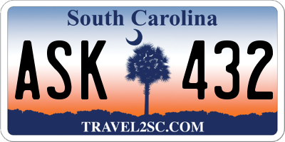 SC license plate ASK432