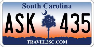 SC license plate ASK435