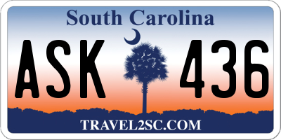 SC license plate ASK436