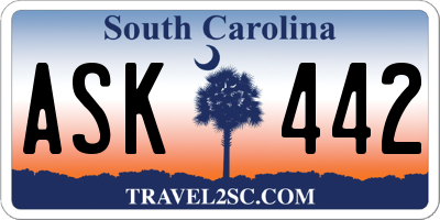 SC license plate ASK442