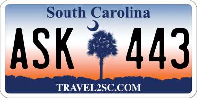SC license plate ASK443