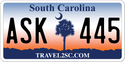 SC license plate ASK445