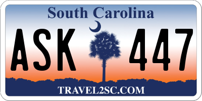 SC license plate ASK447