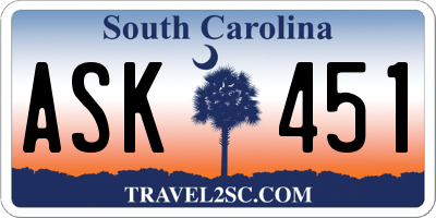 SC license plate ASK451