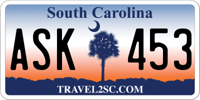 SC license plate ASK453