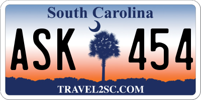 SC license plate ASK454