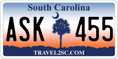 SC license plate ASK455