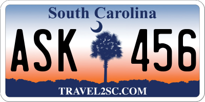 SC license plate ASK456