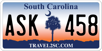 SC license plate ASK458