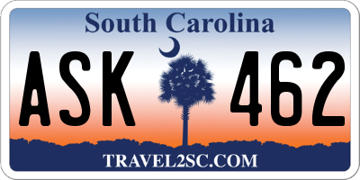 SC license plate ASK462