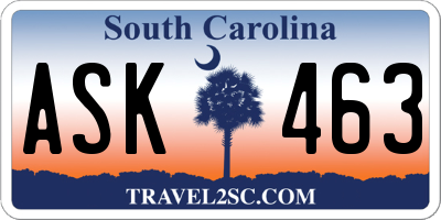 SC license plate ASK463