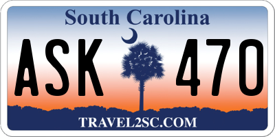 SC license plate ASK470