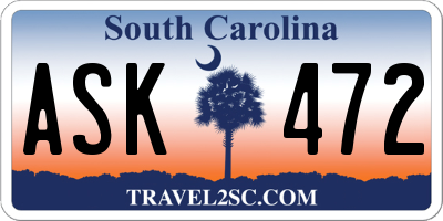 SC license plate ASK472