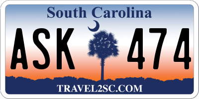 SC license plate ASK474