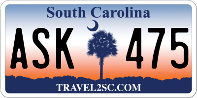 SC license plate ASK475