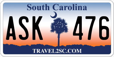 SC license plate ASK476