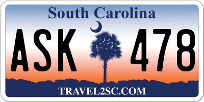 SC license plate ASK478