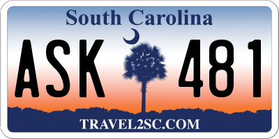 SC license plate ASK481