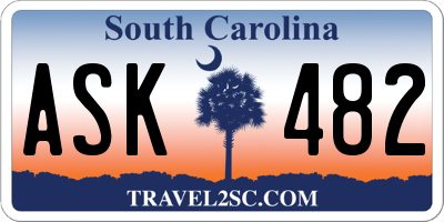 SC license plate ASK482