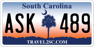 SC license plate ASK489