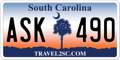 SC license plate ASK490