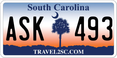 SC license plate ASK493