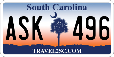 SC license plate ASK496