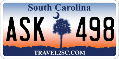 SC license plate ASK498