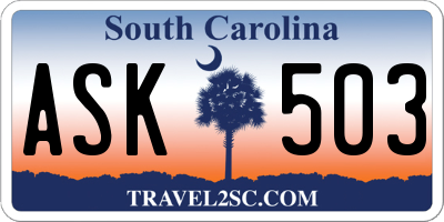 SC license plate ASK503
