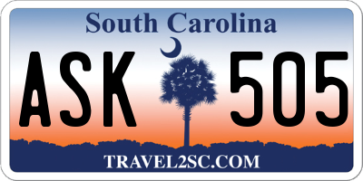 SC license plate ASK505