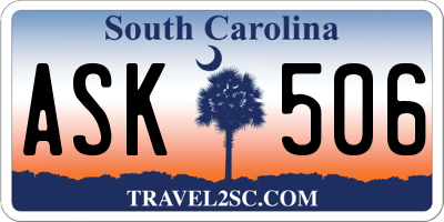 SC license plate ASK506