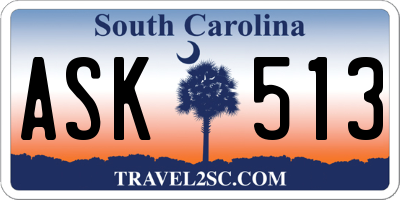 SC license plate ASK513