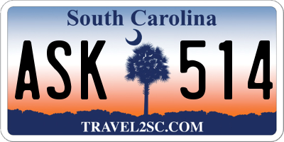 SC license plate ASK514