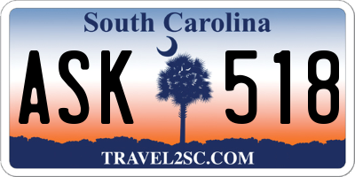 SC license plate ASK518