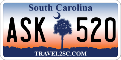 SC license plate ASK520